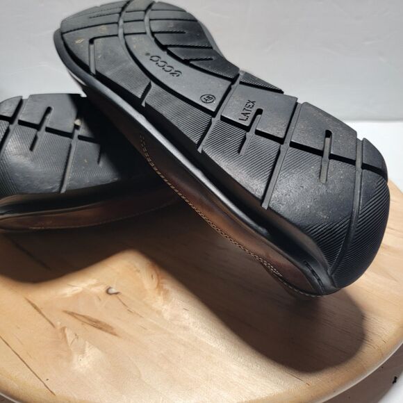 ECCO Shoes Mens Size 12/45 Brown Leather Driving Moccasins Loafers Slip On main image 4